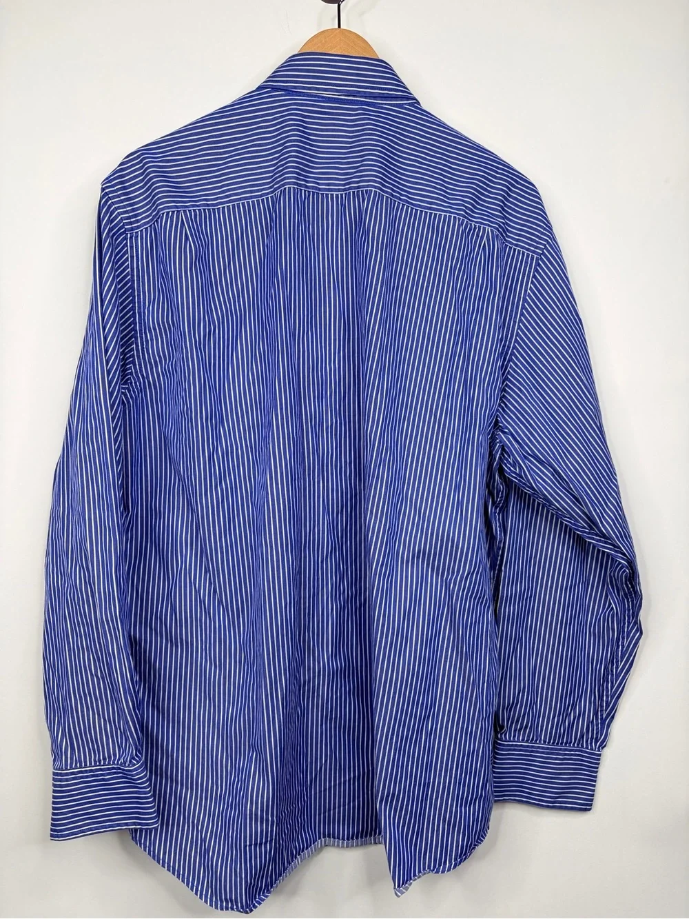 Banana Republic Royal Blue and White Striped Dress Shirt